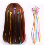6pcs/set Colourful Hair Clips ,Hair Bands, Girls Colourful Wigs Hair Ornament Headbands