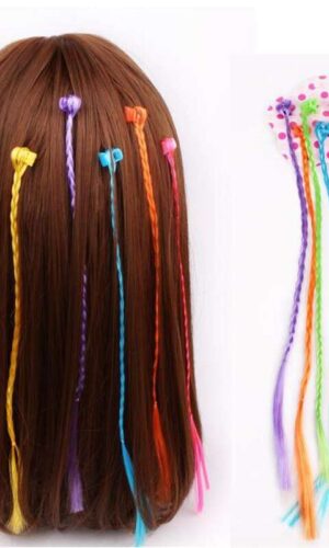 6pcs/set Colourful Hair Clips ,Hair Bands, Girls Colourful Wigs Hair Ornament Headbands