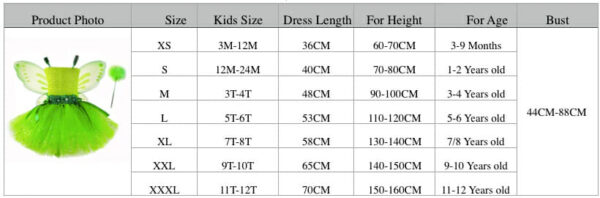 Fairy dress with wings, Sparkly Green Fairy Dress, Garden Fairy Dress, girls Dresses, girls Tutu Dress