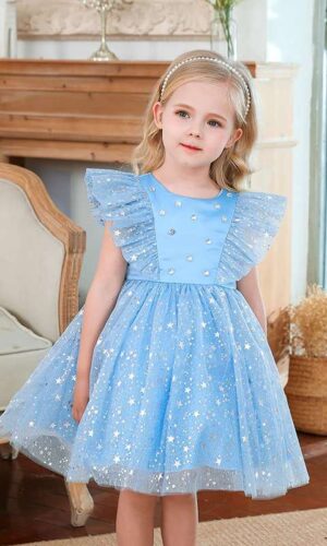 Elegant Girl Dresses, Sequins Princess Dress Baby Girl Birthday Party Dress, Girls Tutu Dress,Girls Fluffy Dress