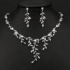 Branch Shape Necklace And Earring set, Bridal Necklace Set, Silver Wedding Necklace Earrings Set, Wedding Necklace for bride