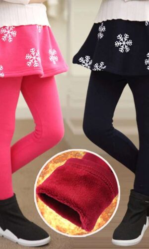 Winter Skirt pants for Girls, Warm Leggings Skirt-pants , Winter Leggings With Skirt, Winter Pants
