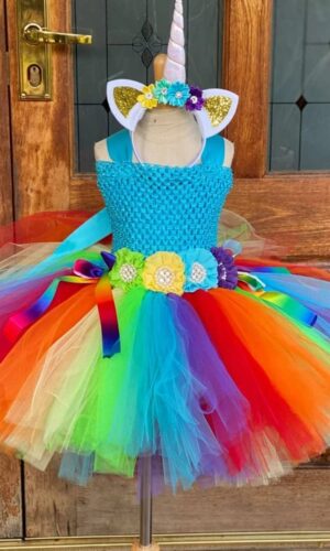 Rainbow Dress, Unicorn Tutu Dress, Girls Unicorn Dress, Girls Rainbow Dress, Unicorn Birthday dress, Unicorn Party Dress