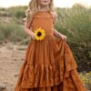 Princess Girls Lace Cotton Long Dresses | Long Maxi Dress | Long Lace Flower Girl Dress | Long Dresses | Girls Long Dresses