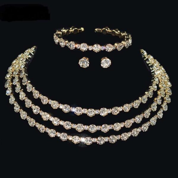 Bridal Necklace, Bridal Jewelry Rhinestone Choker, Silver Bridal Necklace And Earrings, Jewelry Set, Wedding Set, Jewellery For Bride, Wedding necklace set