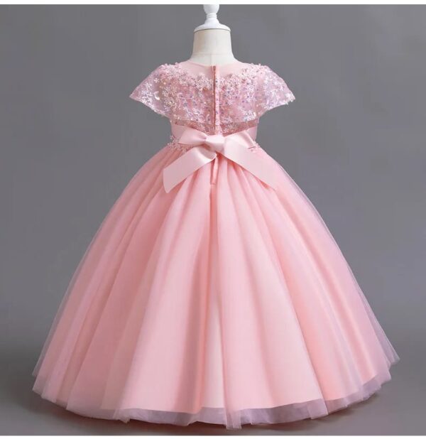 Girls pearl dress sequin sleeveless puffy dress flower girl wedding dress evening dress Girls embroidered dress princess dress