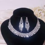 Wedding necklace Bridal jewelry set for brides silver bridal necklace sets bridal earrings set bridal accessories for wedding