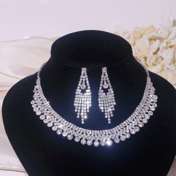 Wedding necklace Bridal jewelry set for brides silver bridal necklace sets bridal earrings set bridal accessories for wedding