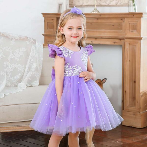Flower girl dress, Lace Tulle dress, Purple Dress, Girls birthday dress, Girls Tutu Dress, Elegant Girl Dresses, Baby Girl Dress