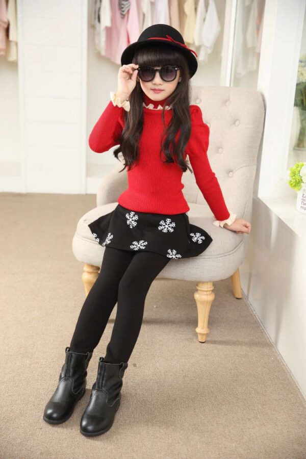 Winter Skirt pants for Girls, Warm Leggings Skirt-pants , Winter Leggings With Skirt, Winter Pants