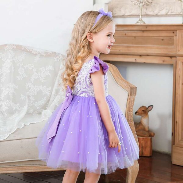 Flower girl dress, Lace Tulle dress, Purple Dress, Girls birthday dress, Girls Tutu Dress, Elegant Girl Dresses, Baby Girl Dress