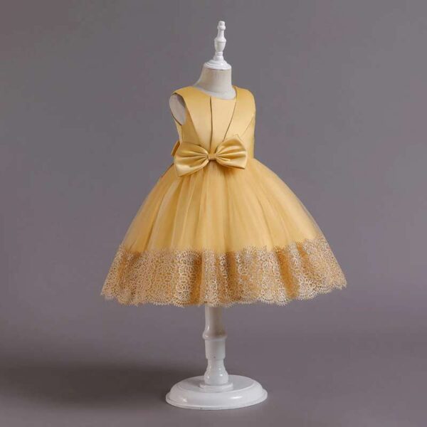 Elegant Girl Dresses, Sequins Princess Dress Baby Girl Birthday Party Flower Bow Prom Gown