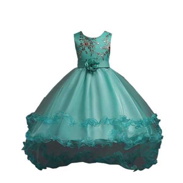 Lace Tulle Flower Girl Dress, Princess Gown TUTU kids Party Wedding Dress, Junior Bridesmaid Pageant Dresses, Toddler Girl Birthday Dress