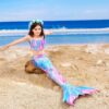 Girls Swimming Mermaid Tail Sets and Accessories | Little Mermaid Tail Costume Swimwear | Girls Mermaid Tail Swimsuit | Swimming Cosplay