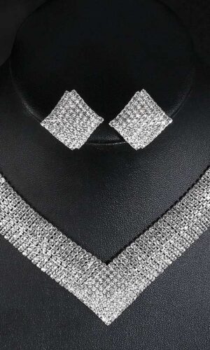 Silver Bridal Necklace And Earrings Necklace | Jewelry Set | Wedding Set| Leaf Style Jewellery For Bride | Wedding necklace set (AU Stock)