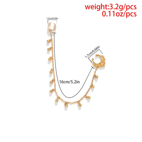 No Piercing Nose Clip - Creative Pearl Star Leaf Tassel Chain Earring - Boho Chic Body Jewelry