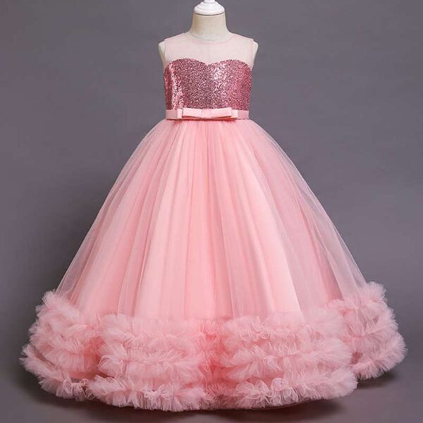 Girls Long Dresses, Flower Girl Dress, Lace Tulle Dresses, Girls Birthday Dress, Long Flower Girl Dress, floor-length girl dress, lace flower girl dress