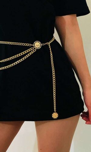 Woman Waist Piece, Vintage waist chain, golden layered belly chain, thick chain belt, trouser chain, queen waist chain, Cute Belt, Hippie Belt, Silver Gold Belt