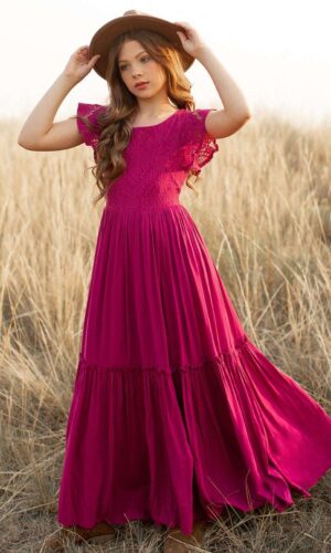 Princess Girls Lace Cotton Long Dresses, Long Maxi Dress, Long Lace Flower Girl Dress, Long Dresses, Girls Birthday Dress, Girls Long Dress