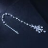 Head Chain Exquisite Cubic Leaf Forehead Headband Chain Hair Jewellery for Women Headpiece Bridal Wedding Head Chain