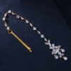 Head Chain Exquisite Cubic Leaf Forehead Headband Chain Hair Jewellery for Women Headpiece Bridal Wedding Head Chain