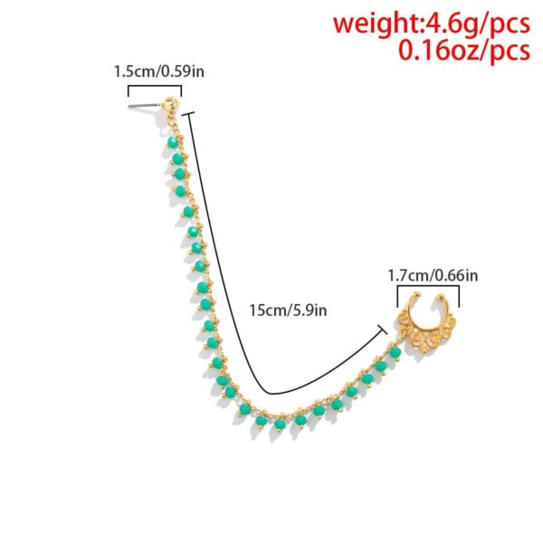 Nose Chain | Nose to Ear Chain | Face Chain| Nose Chain Earring | Nose Cuff Chain | Clip on Nose Chain