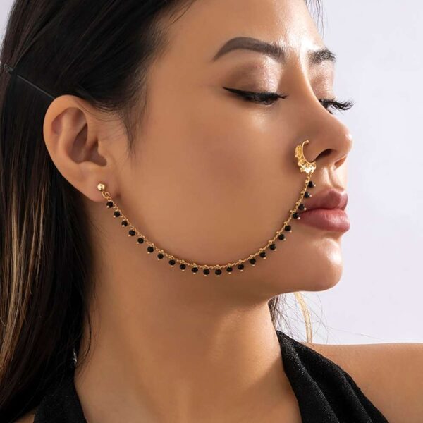 Nose Chain | Nose to Ear Chain | Face Chain| Nose Chain Earring | Nose Cuff Chain | Clip on Nose Chain