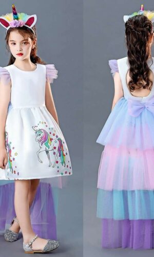 Unicorn Party Dress, Girls Unicorn Dress up, Girls Dress, Girls Birthday Dress, Unicorn Costume, Girls Unicorn Outfit, Unicorn Dress For Girls