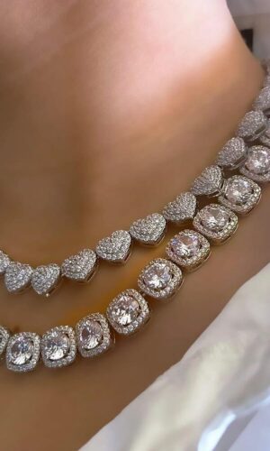 Crystal Choker Chain, Cuban Link Choker, Diamond Choker, Iced out Cuban Link Chain , Diamond Curb Chain, Cuban Link Necklace, Bling Choker