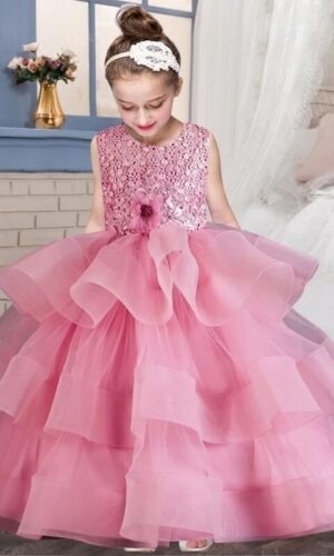 Girls Party Dress, Girls ball gown, wedding dress for girls, girls fluffy dress, girls long dress, lace tulle dress, birthday dress, Flower Girl Dresses
