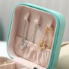 Leather Travel Jewelry Organizer Box for Earrings, Necklaces, and Rings, Mini Jewelry Storage Box