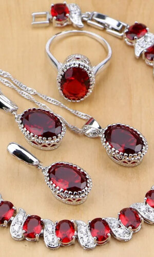 Silver 925 Bridal Jewelry Zircon Jewelry Sets For Women Earrings/Pendant/Necklace/Rings/Bracelet