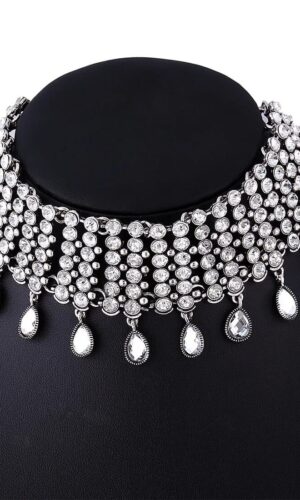 Indian Necklace set for Women, Party Jewelry, Choker set, Party Necklace, Rhinestone Choker Necklace, Water Drop necklace