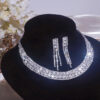 Collar Choker Necklace for Women Silver Necklace Earrings Set party Jewelry Sets wedding necklace Silver choker set