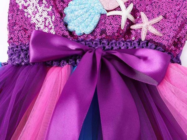 Mermaid Flower Dress with Hairband, Girls Tutu Dress, Mermaid Tutu Dress, Mermaid Dress, Mermaid Outfit, Mermaid costume