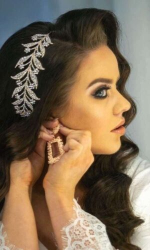 Bridal Hairpiece | Bridesmaids | Hair Comb | Bridal Hair Jewellery | Wedding Prom Bridal Hair Accessories | Leaf Rhinestones Crystal Hair Comb