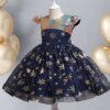 Elegant Girl Dresses, Sequins Princess Dress Baby Girl Birthday Party snow flex print Prom Gown Baptism Party Dress Kids Clothes, Girls Tutu Dress