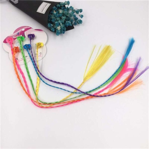 6pcs/set Colourful Hair Clips ,Hair Bands, Girls Colourful Wigs Hair Ornament Headbands