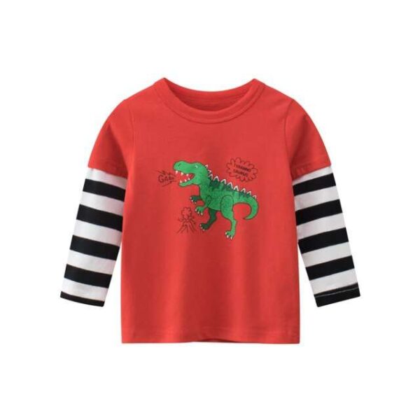 Cartoon Dinosaur Long Sleeve T-Shirts for Girls and Boys