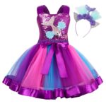 Mermaid Flower Dress with Hairband, Girls Tutu Dress, Mermaid Tutu Dress, Mermaid Dress, Mermaid Outfit, Mermaid costume