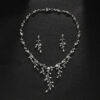 Branch Shape Necklace And Earring set, Bridal Necklace Set, Silver Wedding Necklace Earrings Set, Wedding Necklace for bride