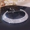 Silver Crystal Choker | Diamond choker jewelry | Rhinestone choker Necklace | Gem choker | Wedding Jewelry | Silver Choker
