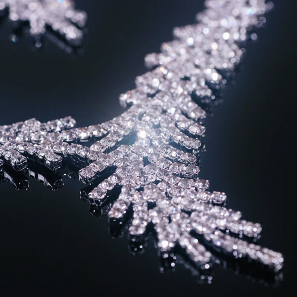 Feather Shape Necklace Earrings Wedding Jewelry set Gifts Wedding necklace Bridal jewelry silver bridal necklace set