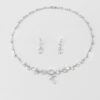 Bridal Wedding Jewelry Set, Leaves Shape Zirconia Necklace And Earring, Wedding Necklace for bride, Party Jewelry