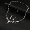Bridal Wedding Jewelry Set, Leaves Shape Zirconia Necklace And Earring, Wedding Necklace for bride, Party Jewelry