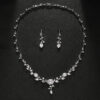 Bridal Wedding Jewelry Set, Leaves Shape Zirconia Necklace And Earring, Wedding Necklace for bride, Party Jewelry