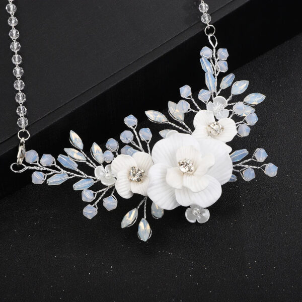 Flower Necklace Set, Flower Earrings Wedding Accessories Jewelry Party, Crystal Bridal Ornaments, Wedding Jewellery set