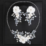Flower Necklace Set, Flower Earrings Wedding Accessories Jewelry Party, Crystal Bridal Ornaments, Wedding Jewellery set