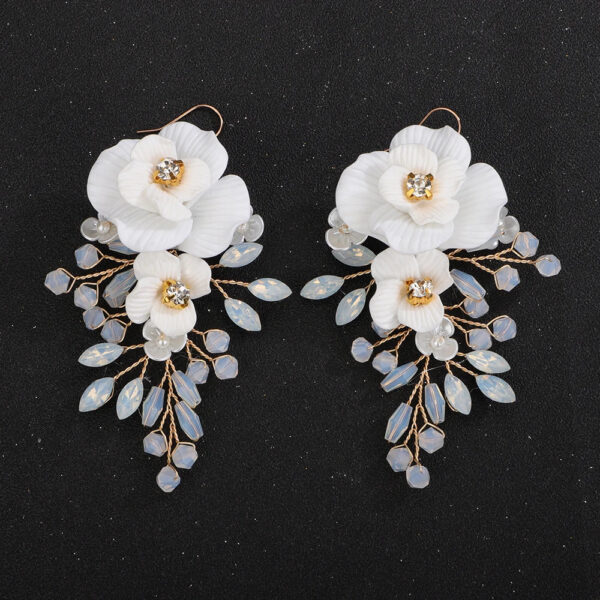 Flower Necklace Set, Flower Earrings Wedding Accessories Jewelry Party, Crystal Bridal Ornaments, Wedding Jewellery set