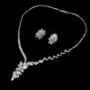Cubic Zircon Jewelry Set for Women Stud Earrings and Necklace, Silver necklace, Wedding necklace set, Leaf style Wedding jewellery